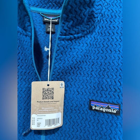 Patagonia Women's XXL R1 Air 1/2-Zip Pullover Lagom Blue Jacket NWT Half Zip 1/2 - Picture 5 of 12